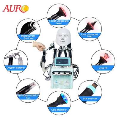 9 в 1 машине корки Aqua Hydradermabrasion машины пузыря RF H2O2 лицевой